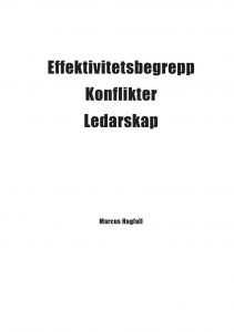 Effektivitetsbegrepp – Konflikter – Ledarskap av Marcus Hagfall