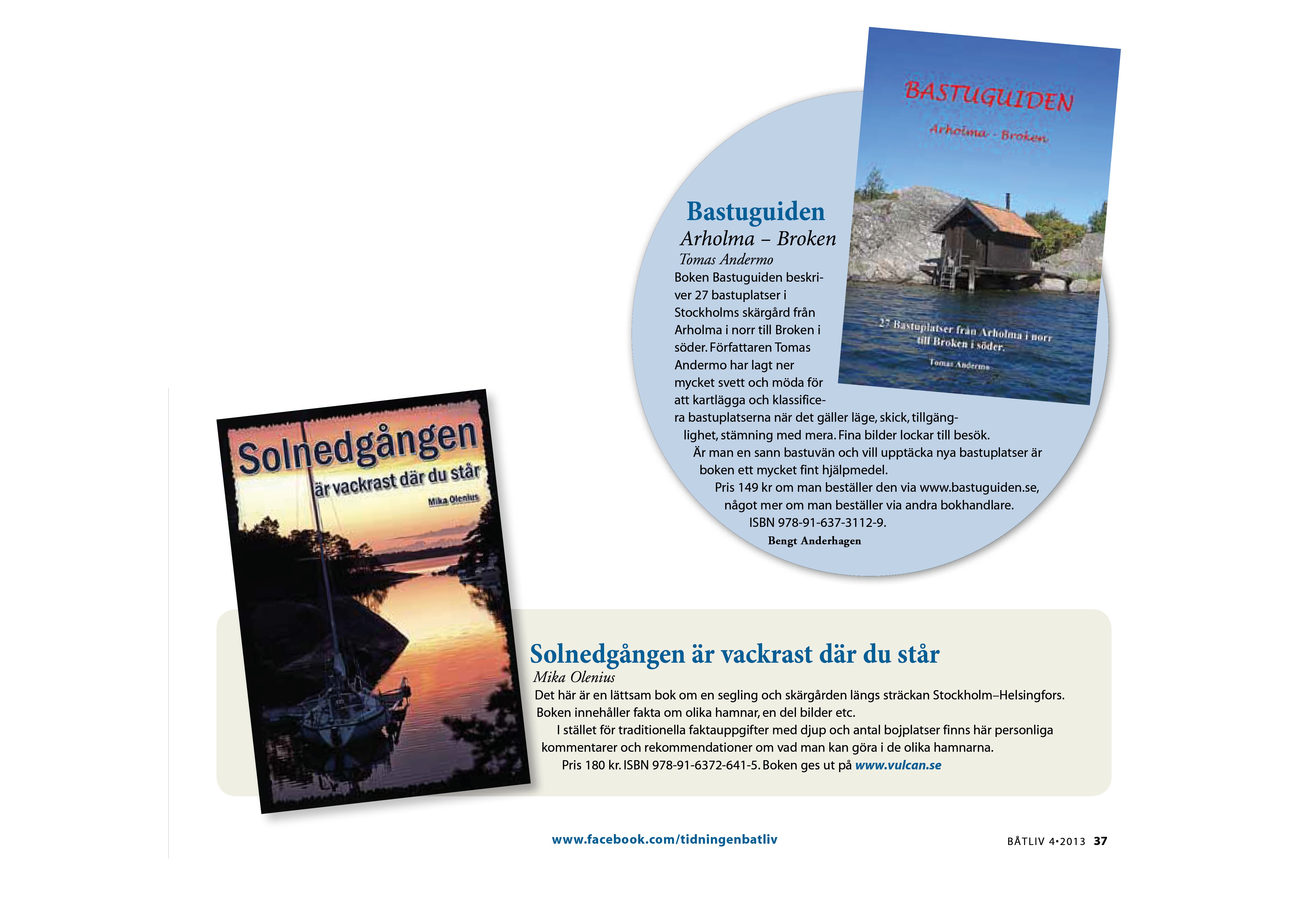 Personliga böcker uppmärksammas av tidningen Båtliv