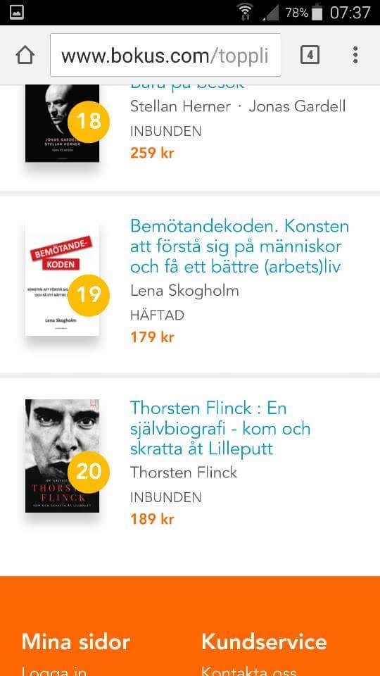Bemötandekoden seglar upp på Bokus topplista!